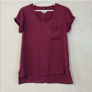 Rag & bone silky T-shirt blouse xs burgundy